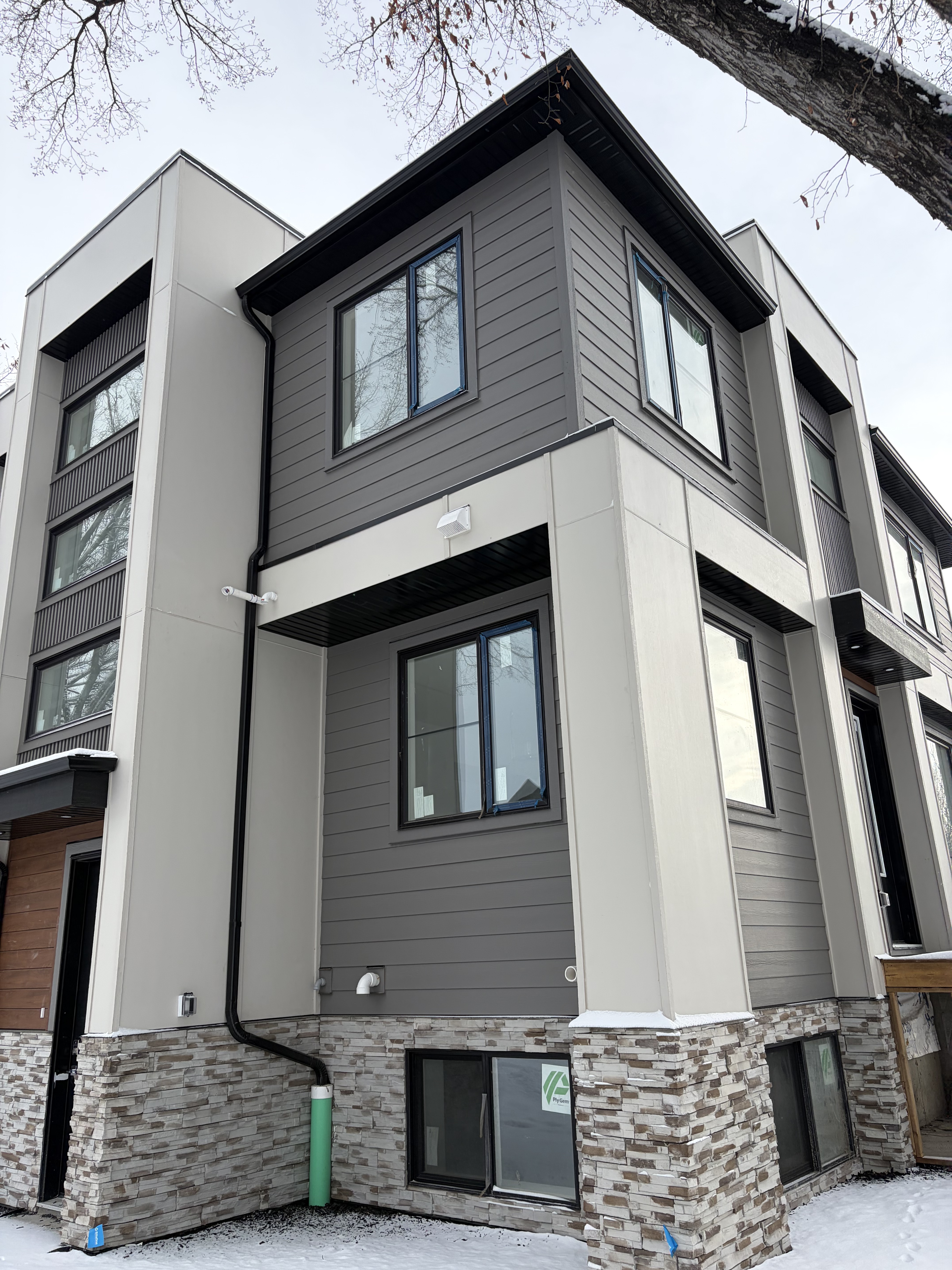 Modern Calgary infill with hail-resistant exterior
